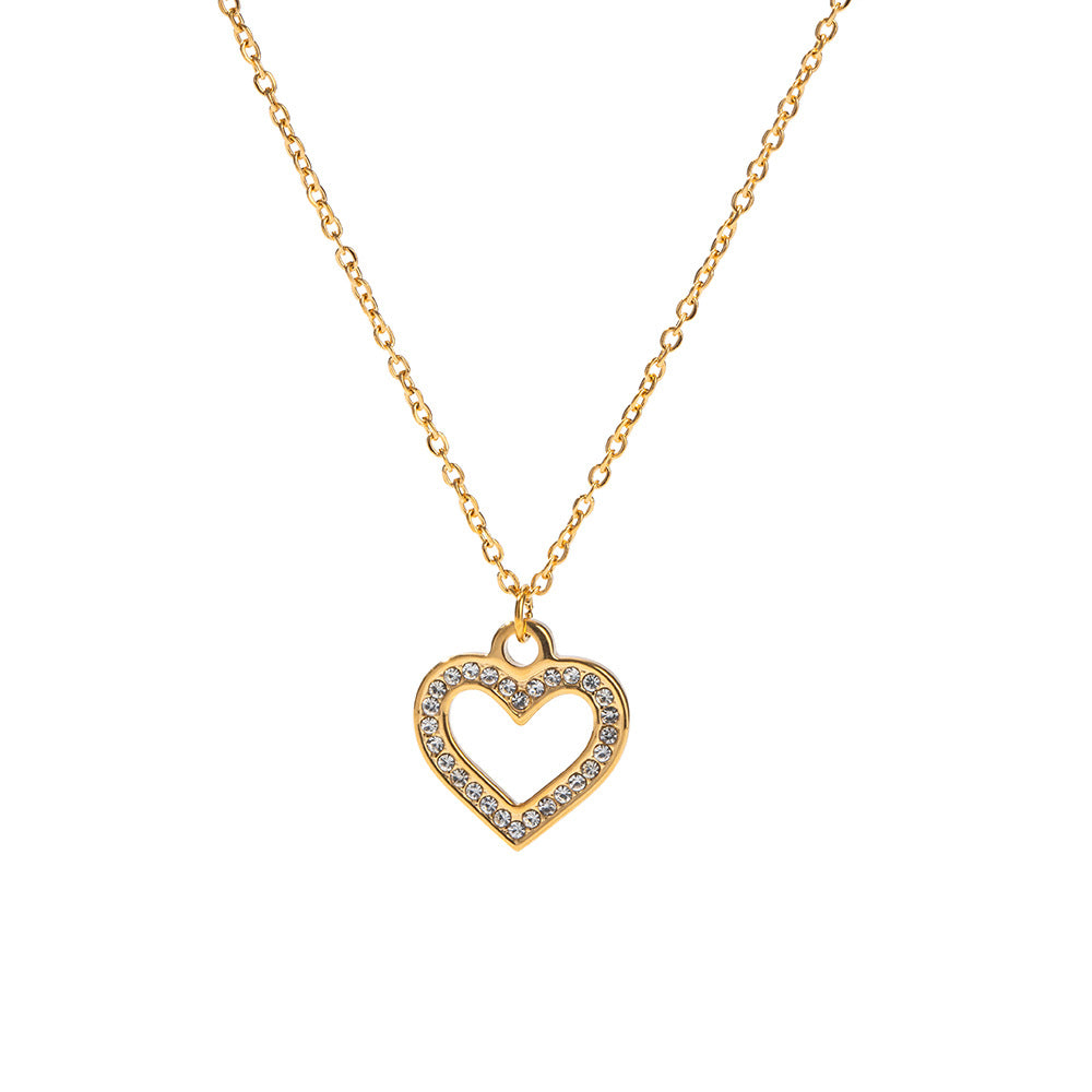 Damen Halskette mit funkelndem Herzanhänger aus hochwertigem Edelstahl Shop Nory