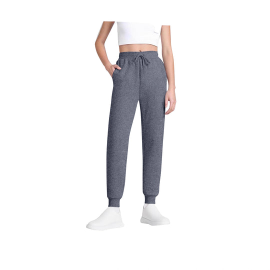 Damen nan schlanke hochgeschnittene Jogginghose mit Tunnelzug, Eingrifftaschen und Bündchen Shop Nory