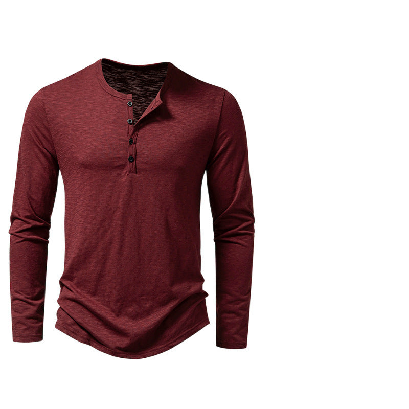 Herren Feinstrick-Henley mit Rundhalsausschnitt, verdeckter Knopfleiste und figurbetonter Passform Shop Nory