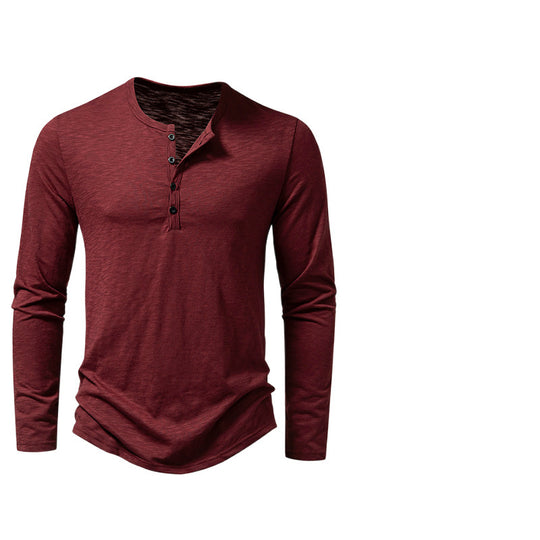 Herren Feinstrick-Henley mit Rundhalsausschnitt, verdeckter Knopfleiste und figurbetonter Passform Shop Nory