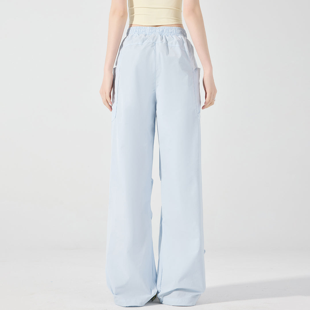 Damen Weite technische Cargo-Hose mit Kordelzugbund, verstellbarem Saum und Multifunktions-Taschen Shop Nory