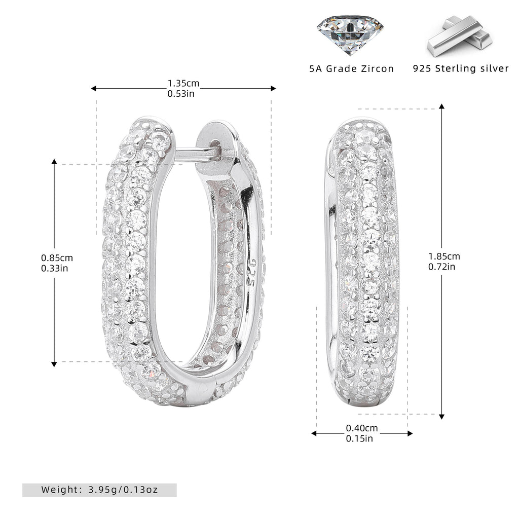 Damen Glamouröse Creolenohrringe aus 925 Sterling Silber mit funkelnden Zirkonia Shop Nory