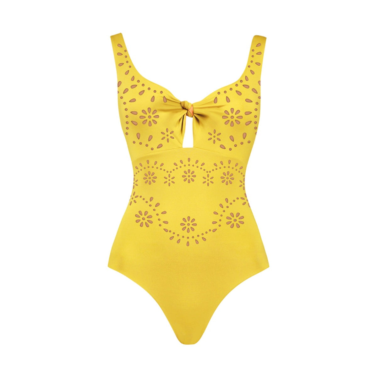 Damen Badeanzug und Rock-Set mit floralem Cut-Out Design