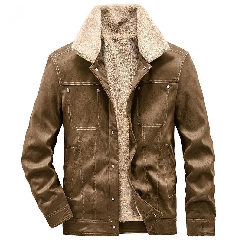 Herren Teddygefütterte Canvasjacke im Pilotenstil mit Kontrastnähten Shop Nory