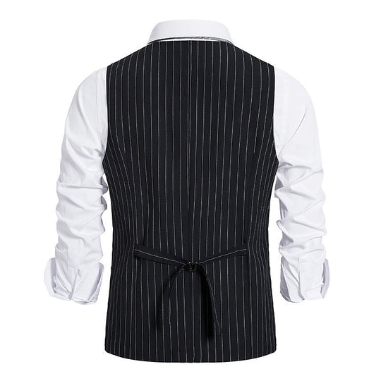 Herren elegante Anzugweste mit feinem Nadelstreifenmuster