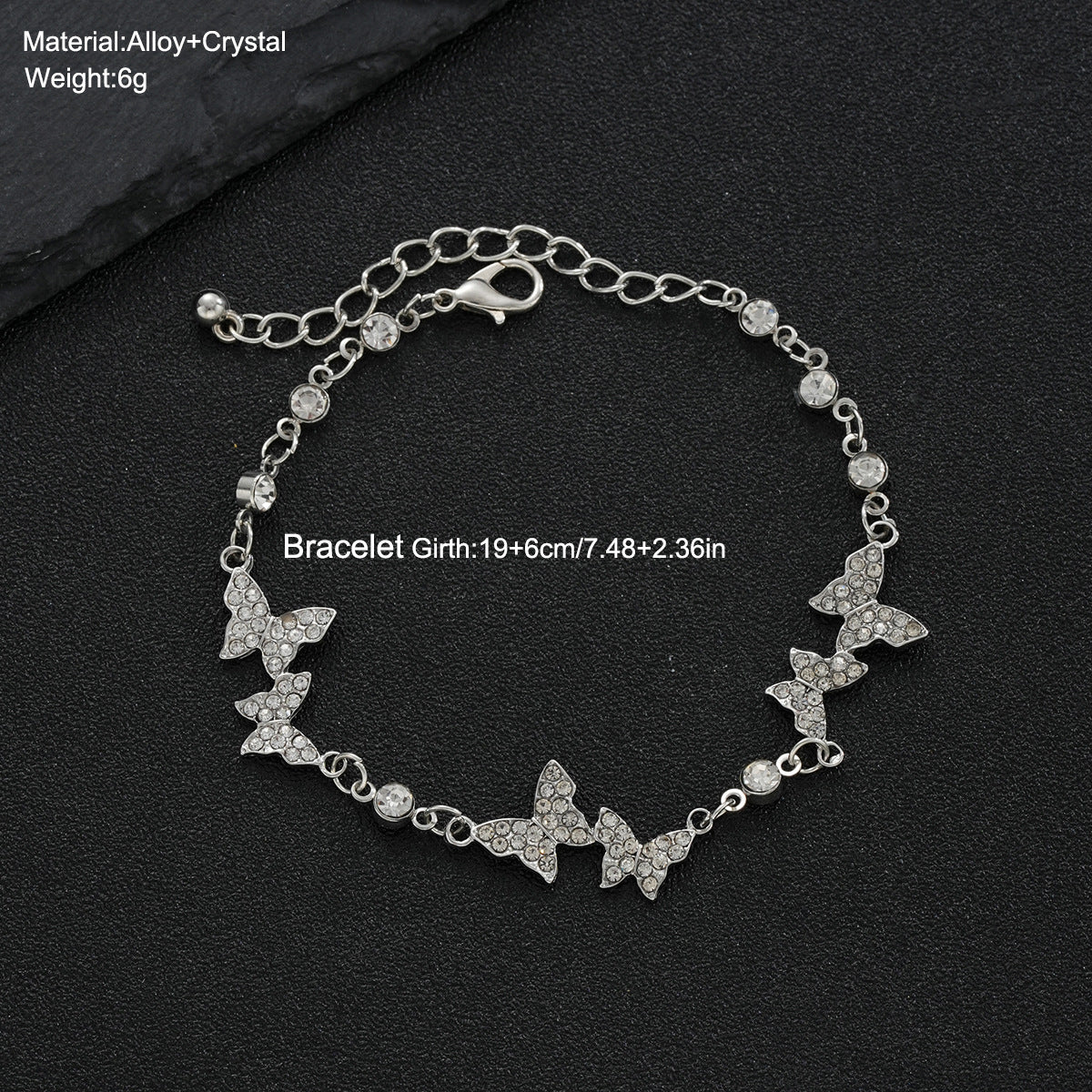 Damenarmband mit funkelnden Schmetterlingen Shop Nory