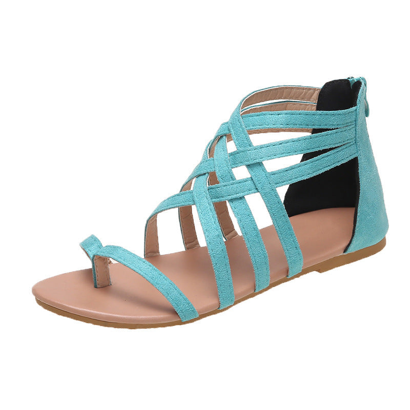 Damen Sommerliche Zehentrenner Sandalen mit floralem Design