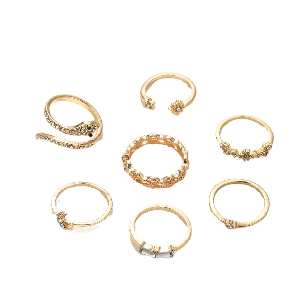 Damen Ring-Set mit kreativem Design und funkelnden Akzenten Shop Nory