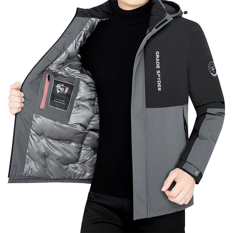 Herren Gepolsterter Reiseparka mit Kapuze und winddichter Performance-Hülle Shop Nory