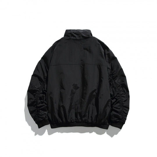 Unisex Leichte Nylon‑Bomberjacke mit Stehkragen, durchgehendem Reißverschluss und elastischem Saum Shop Nory
