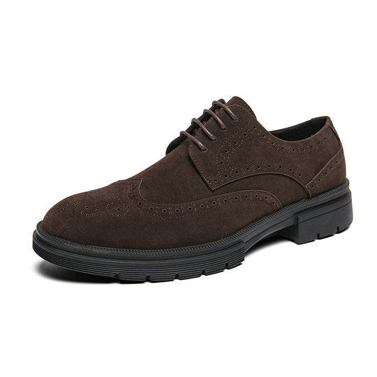 Herren Brogue-Derby aus Veloursleder mit gepolstertem Komfortfußbett und profilierter Gummilaufsohle Shop Nory