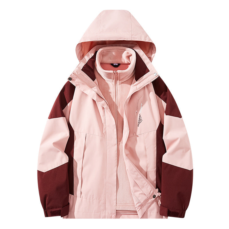 Herren Wasserabweisende zweilagige Trekkingjacke mit abnehmbarer Fleece-Innenjacke und Kapuze Shop Nory