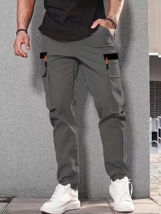 Herren Slim‑Tapered Utility‑Cargohose mit elastischem Bund, Kordelzug & Mehrfachklapptaschen Shop Nory