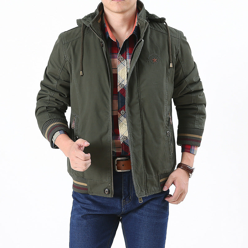 Herren Leichtgewichtige Utility-Bomberjacke mit Teddyfutter und Kapuze Shop Nory