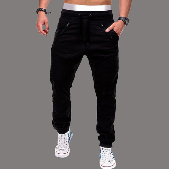 Herren modische Jogginghose mit elastischem Bund und seitlichen Reißverschlusstaschen