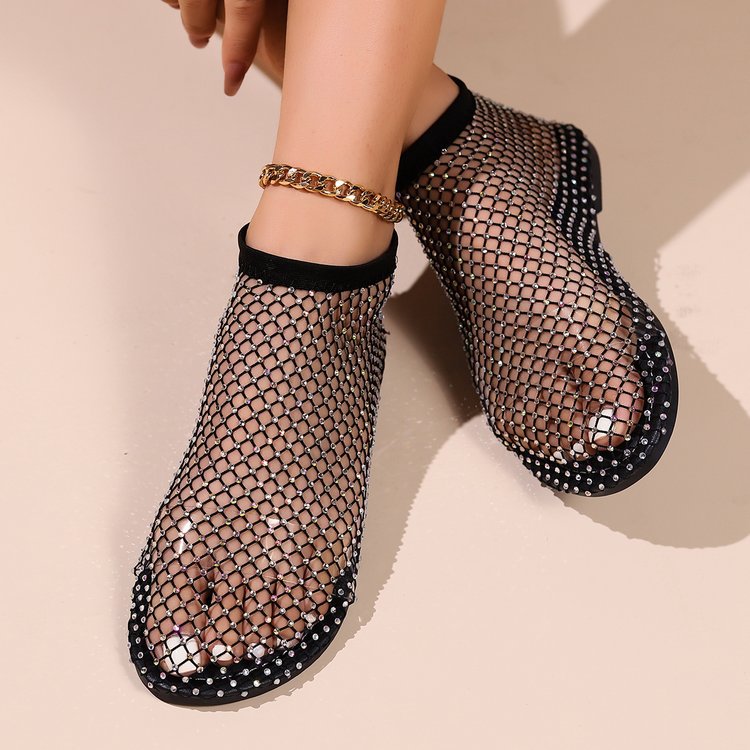 Damen transparente Ballerinas aus Netzmaterial Shopnory