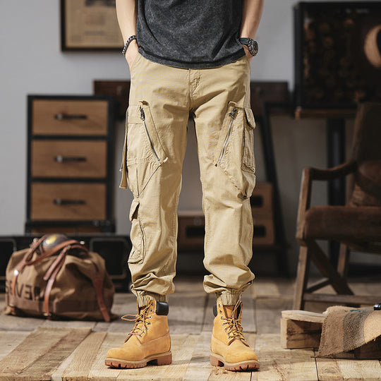Herren Multitaschen-Cargohose mit Reißverschlusstaschen und elastischem Beinabschluss Shop Nory