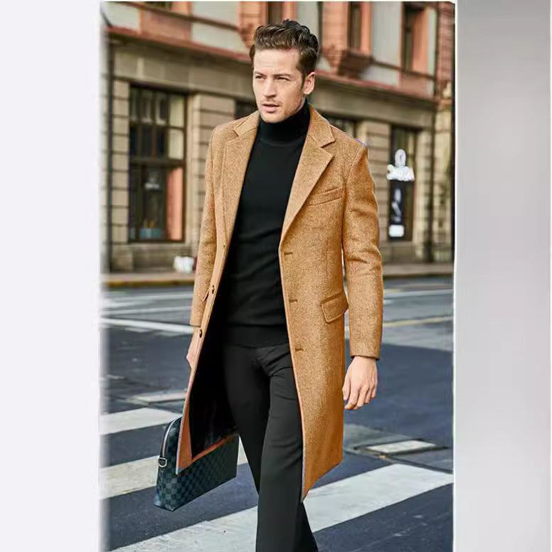 Herren Taillierter Wollmix-Mantel im klassischen Einreiher-Stil Shop Nory