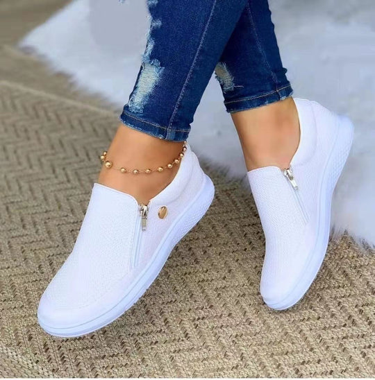 Damen Slip-On Mesh-Sneaker mit seitlichem Zipper und dicker Gummisohle Shop Nory