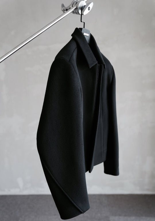 Damen Schlichter Wollmix-Kurzmantel mit verdecktem Reißverschluss und modernem Kragen Shop Nory