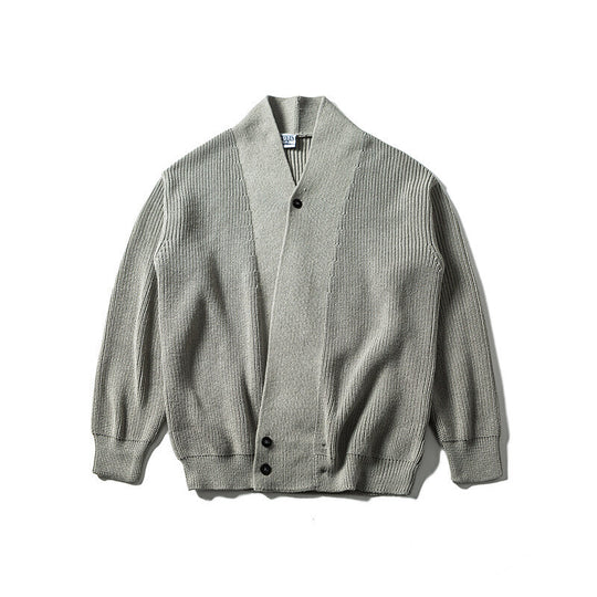 Unisex Oversize‑Strickcardigan mit Schalkragen, Strukturmix und Knopfleiste Shop Nory