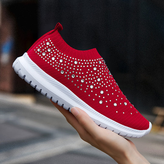 Damen Elastischer Sock-Sneaker mit Strass‑Nieten, atmungsaktivem Strickschaft und dämpfender Komfortsohle Shop Nory