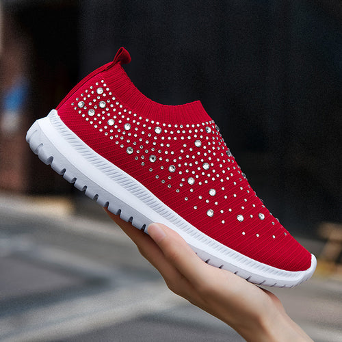 Damen Elastischer Sock-Sneaker mit Strass‑Nieten, atmungsaktivem Strickschaft und dämpfender Komfortsohle Shop Nory