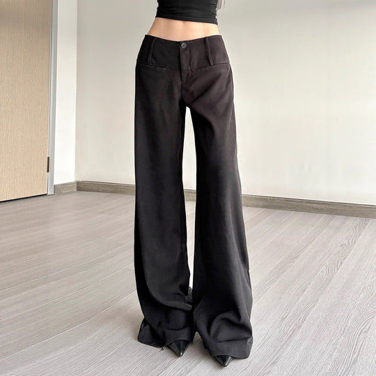 Damen Weite Flared-Hose mit hohem Bund und seitlichen Taschen