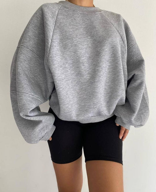 Damen Komfort-Loungewear Kombination Oversize-Sweatshirt mit High-Waist Biker-Shorts Shop Nory