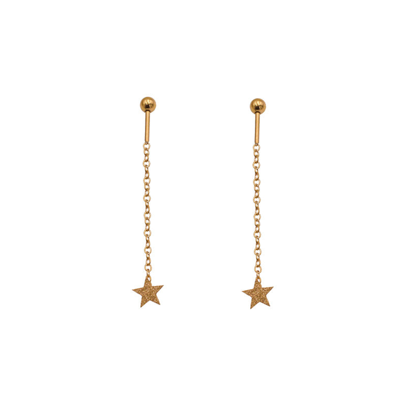 Damen elegante Stern-Ohrringe mit feiner Kette Shop Nory