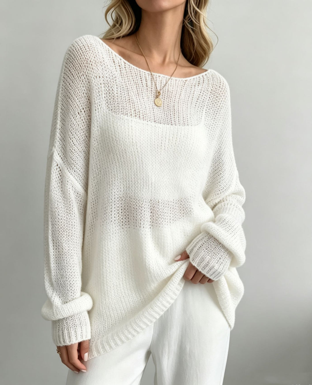 Damen Oversize Strickpullover mit transparentem Mohair‑Effekt Shop Nory