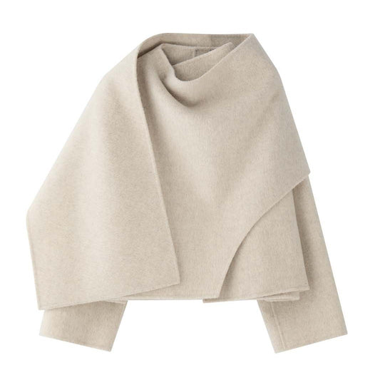 Damen Cape Mantel mit asymmetrischem Überwurf und Wollmix Shop Nory