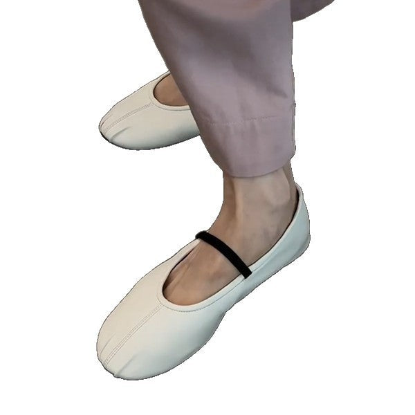 Damen Bequeme Ballerinas mit elastischem Riemen und weichem Innenfutter