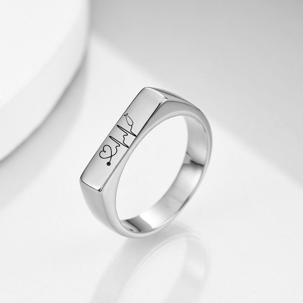 Damen Ring mit herzförmigem Pulsdesign Shop Nory