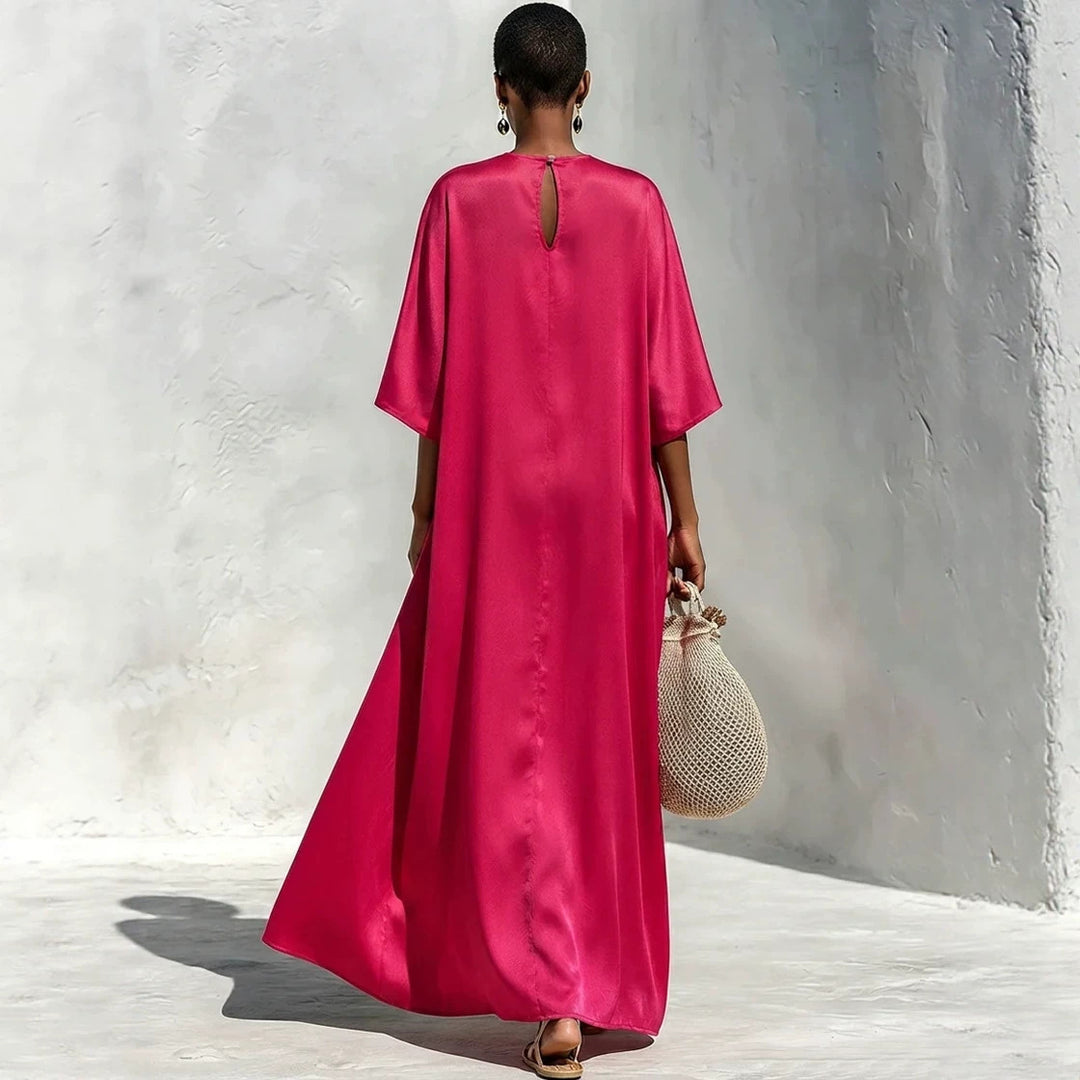 Damen Fließendes Maxikleid mit Oversize‑Kaftan­schnitt und aufgesetzten Pattentaschen Shop Nory