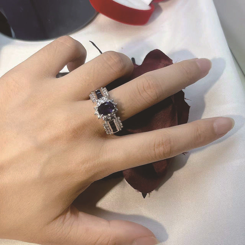 Damen eleganter und funkelnder Ring mit Edelsteinen Shop Nory