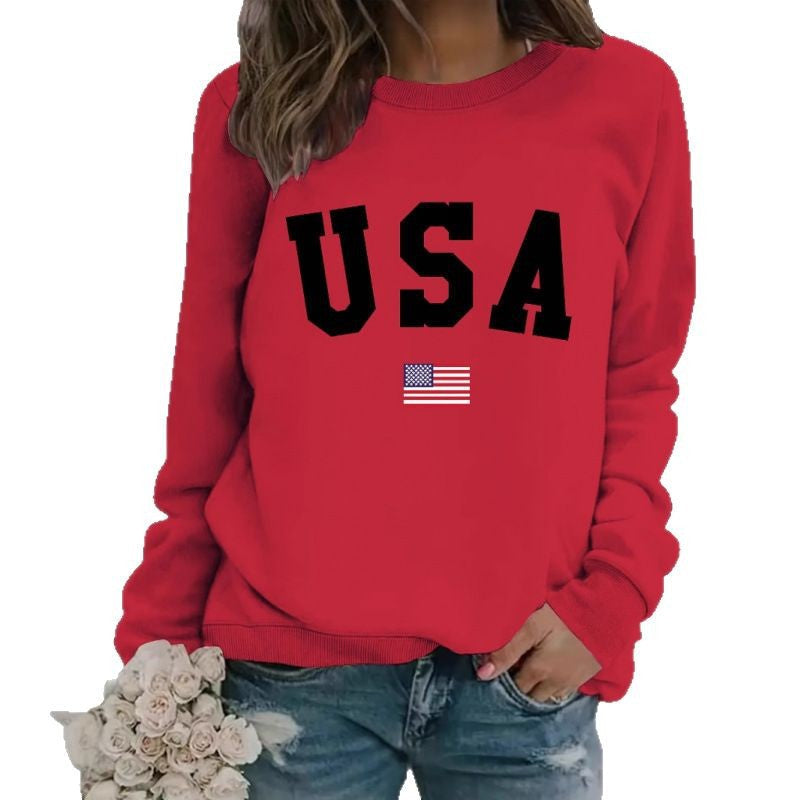 Damen Sweatshirt mit modernem USA-Statement und gemütlicher Passform