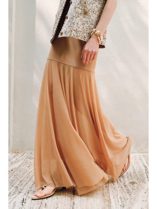 Damen Eleganter Midirock aus zartem Chiffon Shop Nory