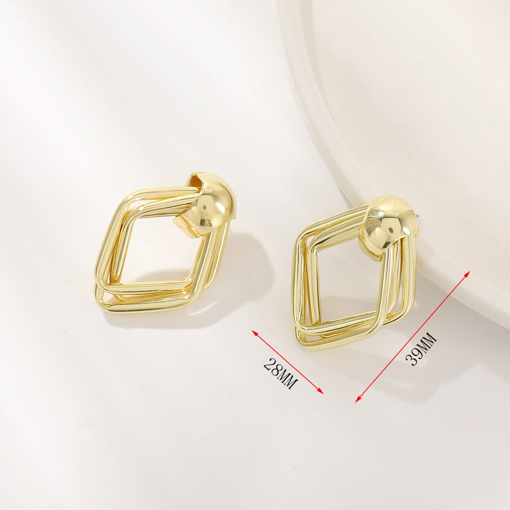 Damen Hängende Ohrringe mit doppeltem Ringdesign Shop Nory
