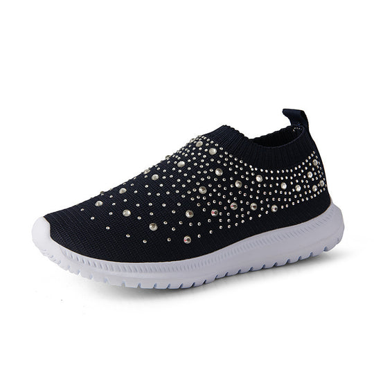 Damen Elastischer Sock-Sneaker mit Strass‑Nieten, atmungsaktivem Strickschaft und dämpfender Komfortsohle Shop Nory