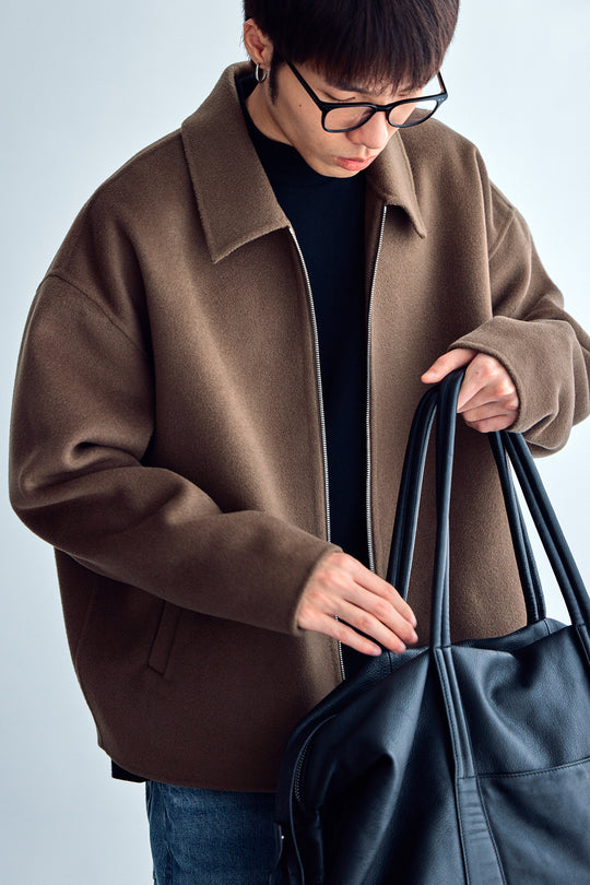 Herren Wolljacke mit Reißverschluss und weiter Passform Shop Nory