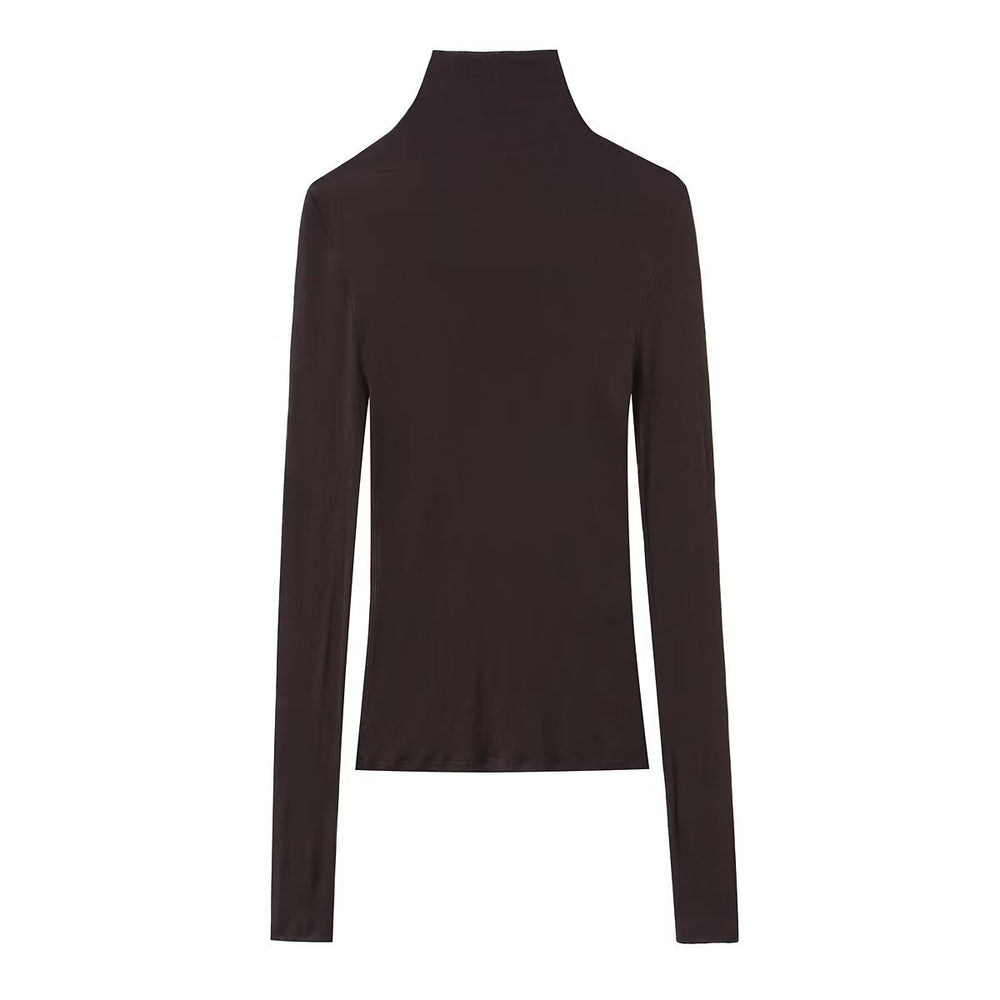 Damen Enganliegendes Langarm-Top mit hohem Rollkragen und Stretch‑Jersey Shop Nory