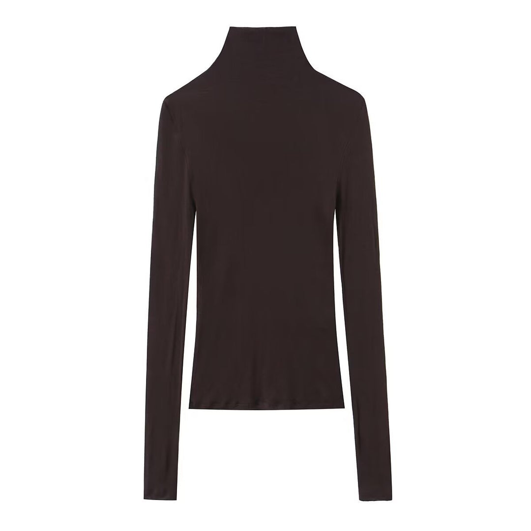Damen Enganliegendes Langarm-Top mit hohem Rollkragen und Stretch‑Jersey Shop Nory
