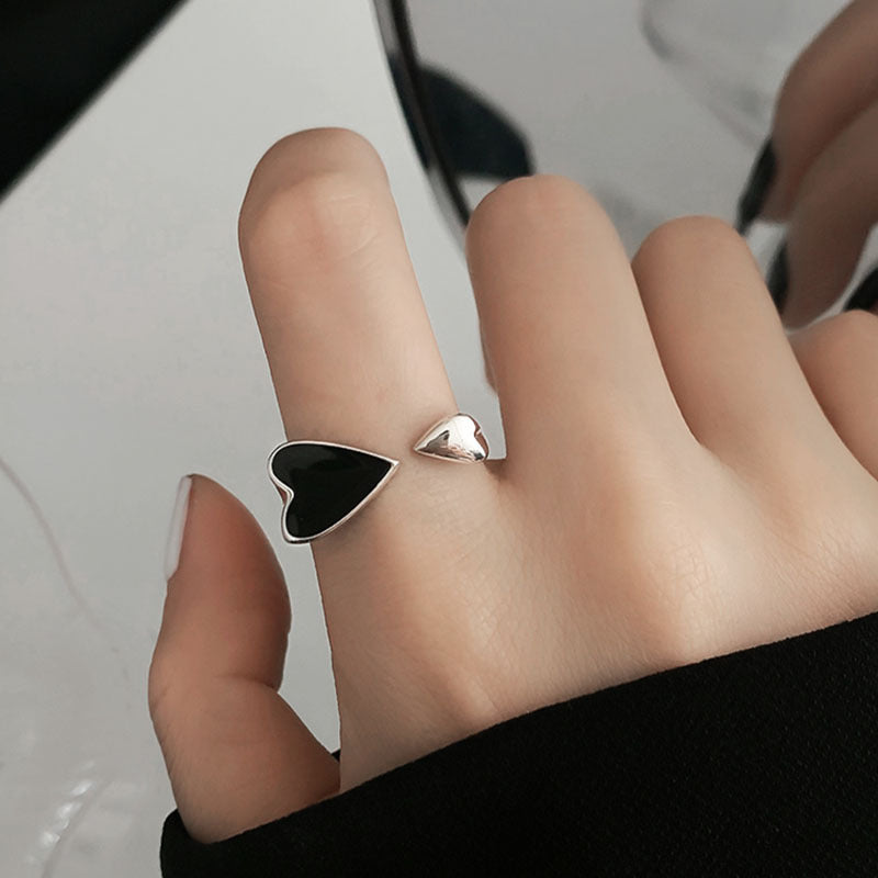Damen Offener Ring mit Herzdesign und funkelndem Zirkonia Shop Nory