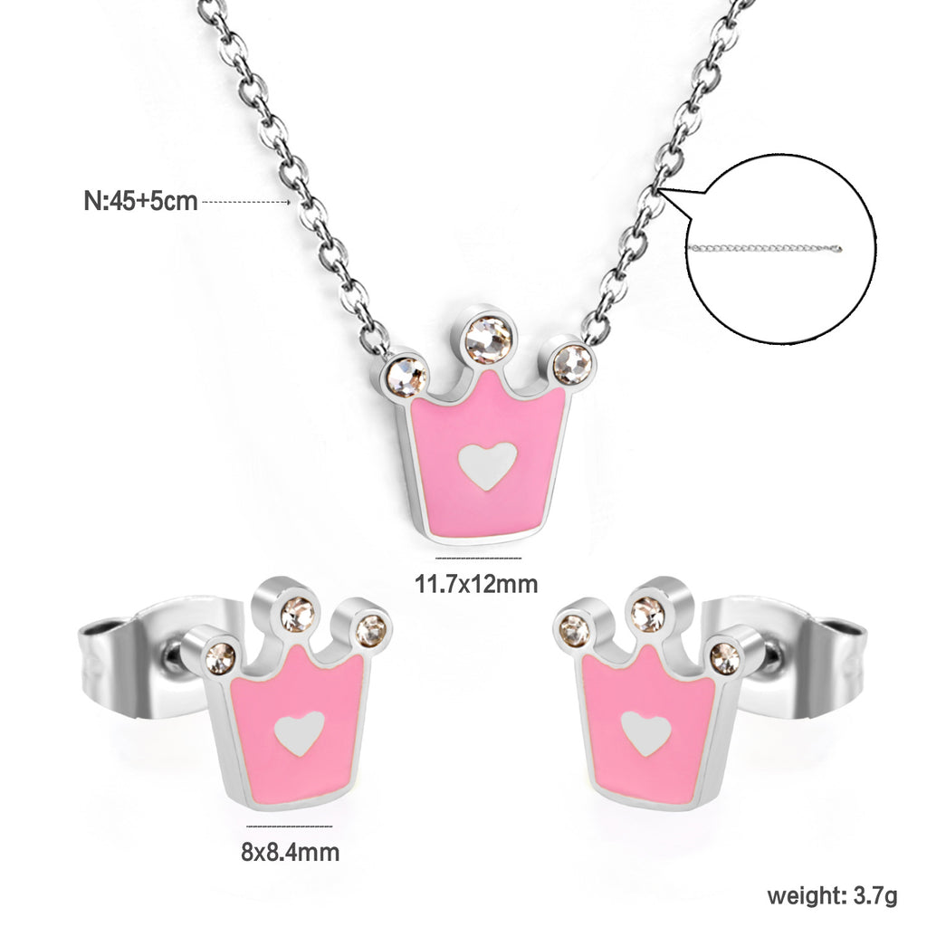 Damen Schmuckset mit Krone und funkelnden Zirkonia Shop Nory
