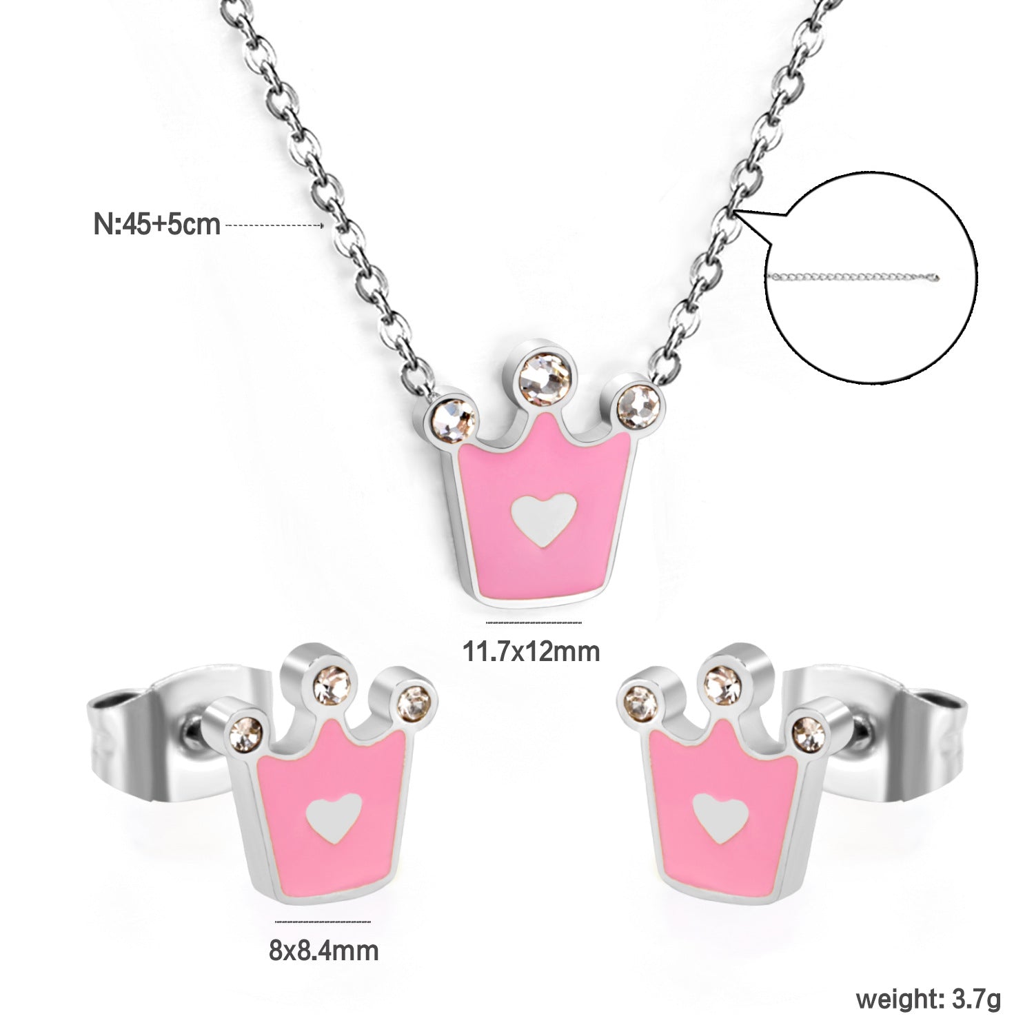 Damen Schmuckset mit Krone und funkelnden Zirkonia Shop Nory
