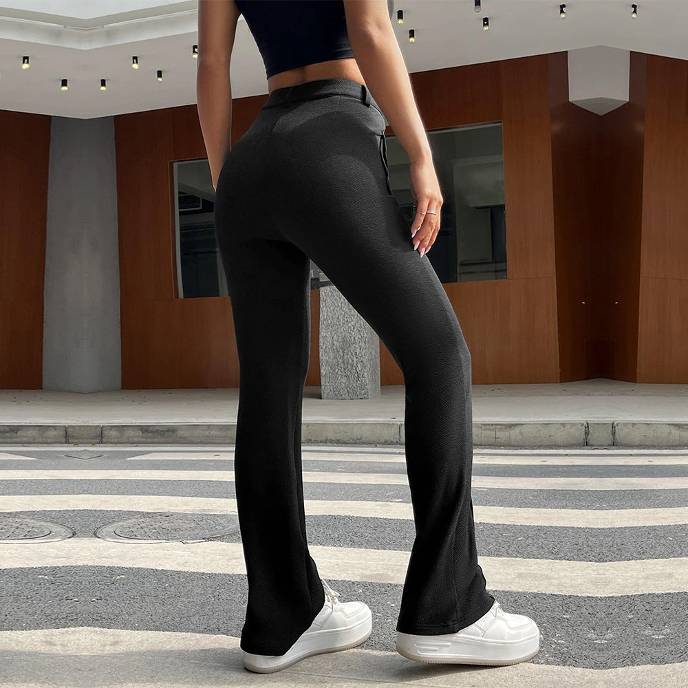Damen hochgeschnittene Cargo-Hose mit frontnaht, ausgestelltem Bein und aufgesetzten Pattentaschen Shop Nory