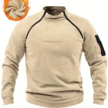 Herren Thermo-Tactical-Sweatshirt mit Fleece-Innenfutter, Reißverschluss-Schultern & Armtasche Shop Nory