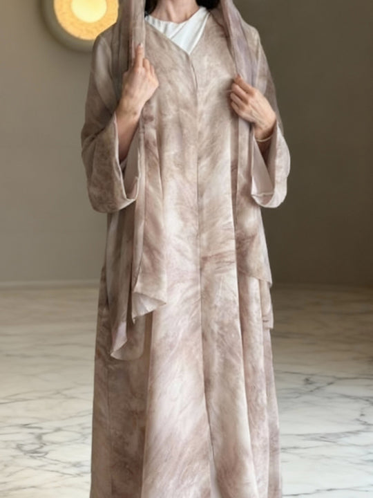 Damen nan langes fließendes Kapuzenkaftan Kleid mit weitem Arm und mehrlagigem Chiffon Shop Nory