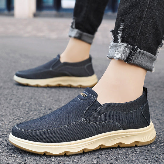 Herren nan leichter Slip-On Canvas-Sneaker mit elastischem Einstieg, gepolsterter Innensohle und profiliert rutschfester Gummilaufsohle Shop Nory